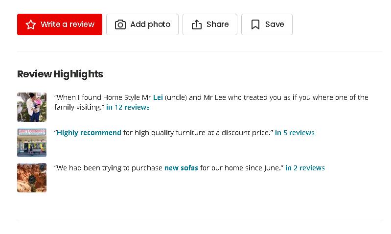 Yelp reviews