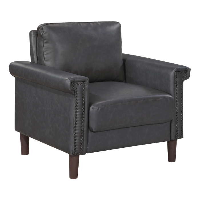 Dark Gray Faux Leath