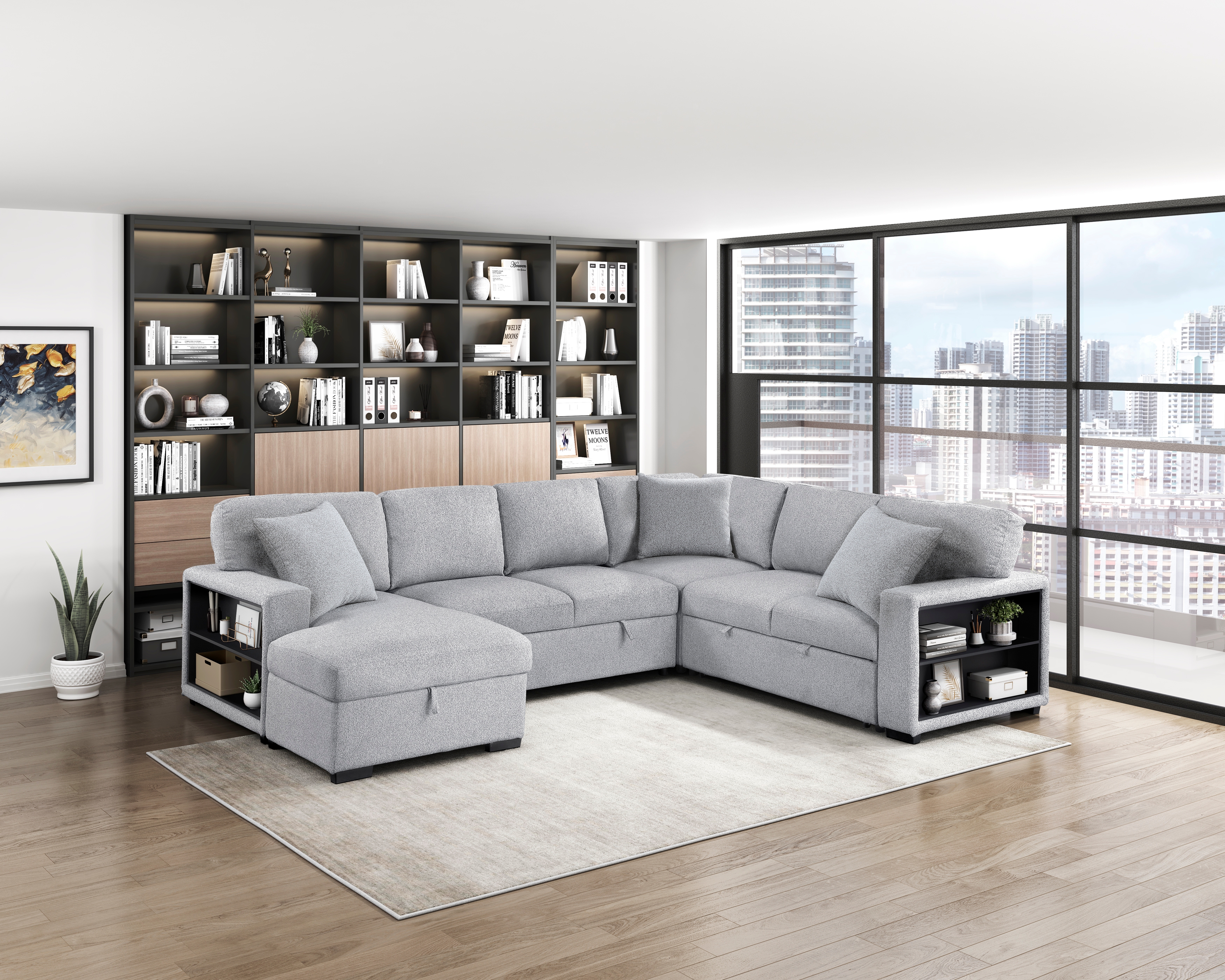Sectional Sofa Bed W